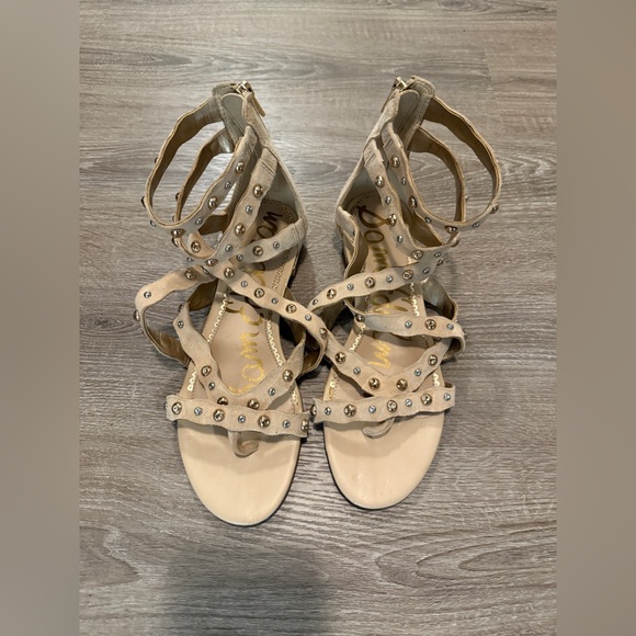 Sam Edelman Beige Studded Sandals - Picture 1 of 4
